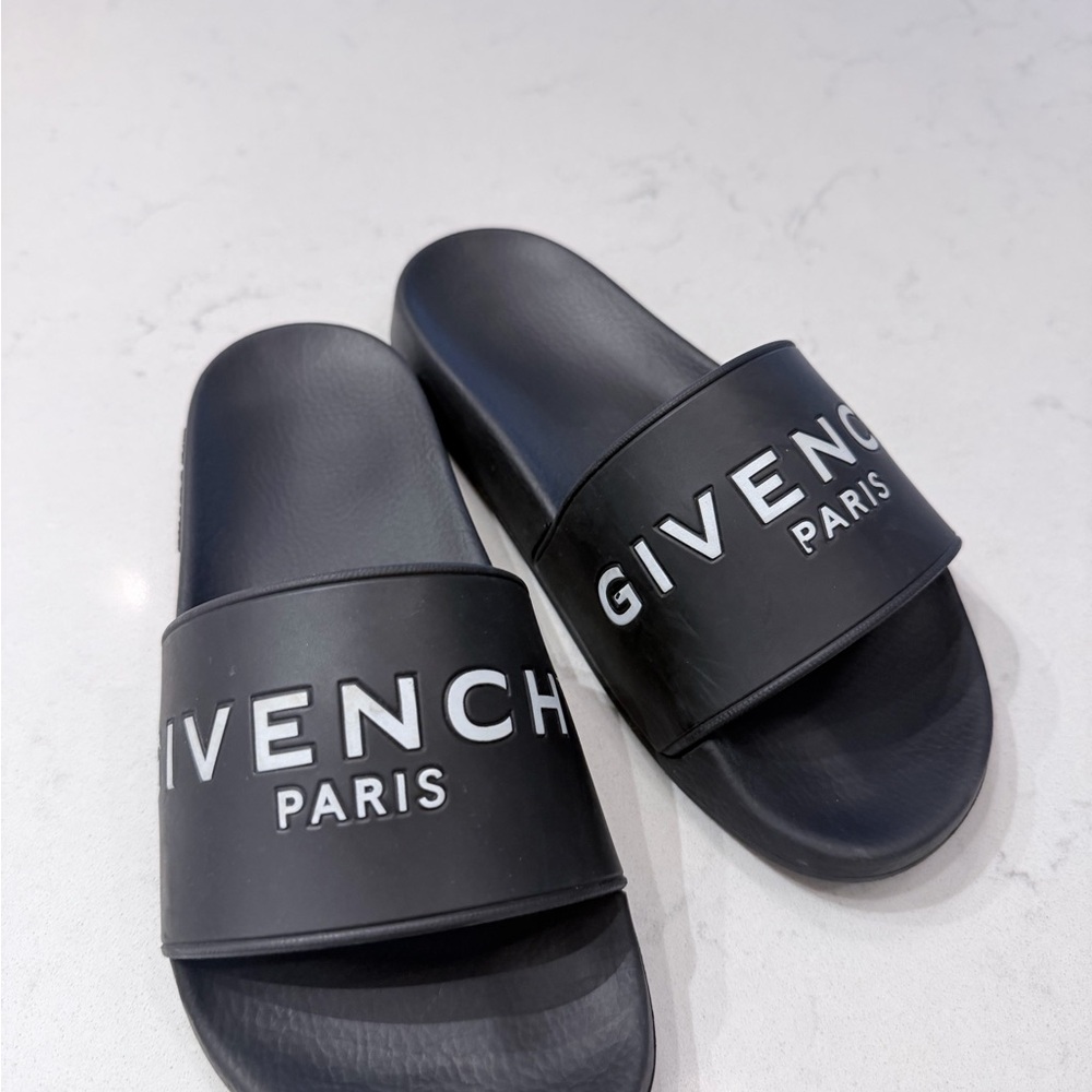 Givenchy Black Logo Slide Sandals